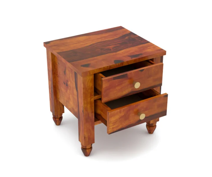 Solid Wood Bedside Table with Drawer - Image 2