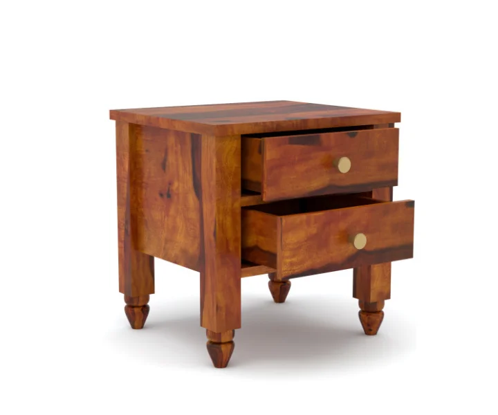 Solid Wood Bedside Table with Drawer - Image 3