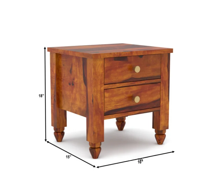 Solid Wood Bedside Table with Drawer - Image 6