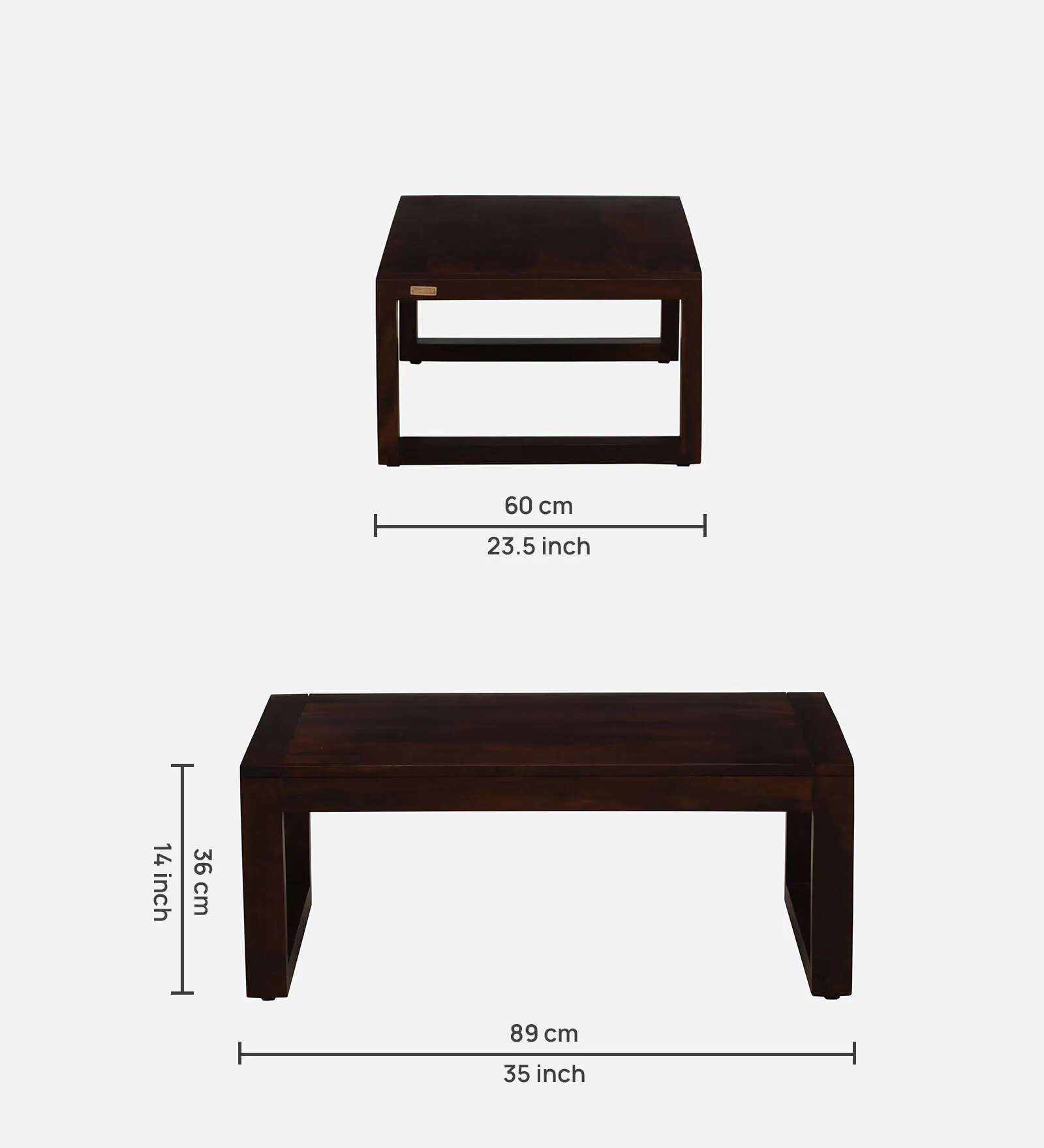 Somerset Premium Sheesham Wood Coffee Table in Rustic Finish - Image 4