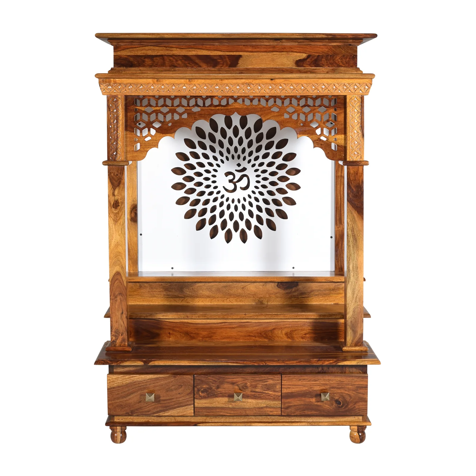 Spiritual Grace Premium Wooden Mandir Cabinet with Traditional Craftsmanship - Image 2