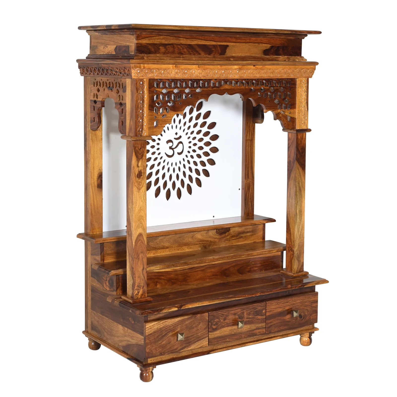 Spiritual Grace Premium Wooden Mandir Cabinet with Traditional Craftsmanship - Image 3