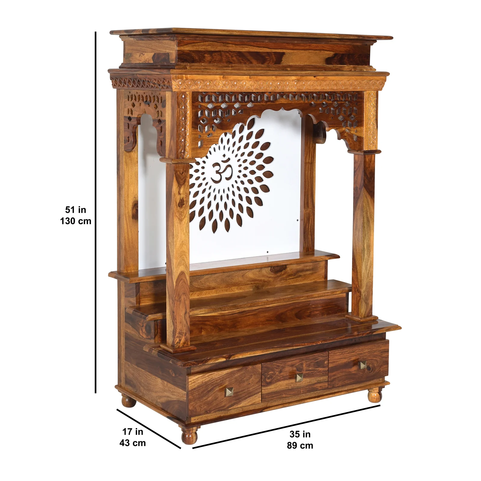 Spiritual Grace Premium Wooden Mandir Cabinet with Traditional Craftsmanship - Image 4