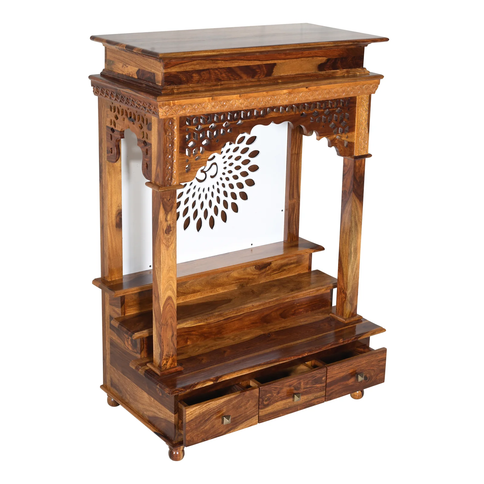 Spiritual Grace Premium Wooden Mandir Cabinet with Traditional Craftsmanship - Image 5