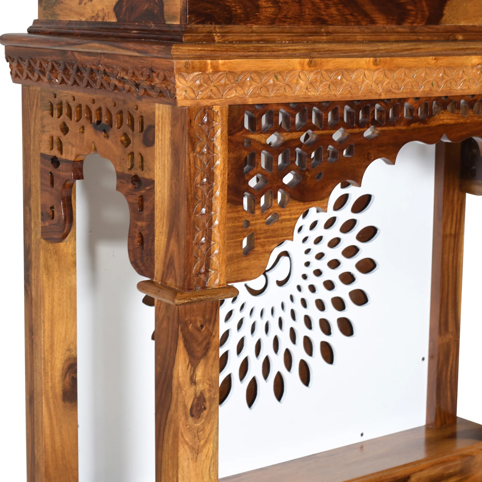 Spiritual Grace Premium Wooden Mandir Cabinet with Traditional Craftsmanship - Image 6