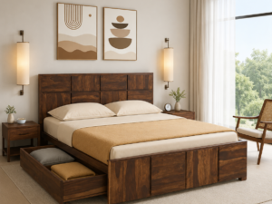 Stonewick Premium Handcrafted Wooden Platform Bed