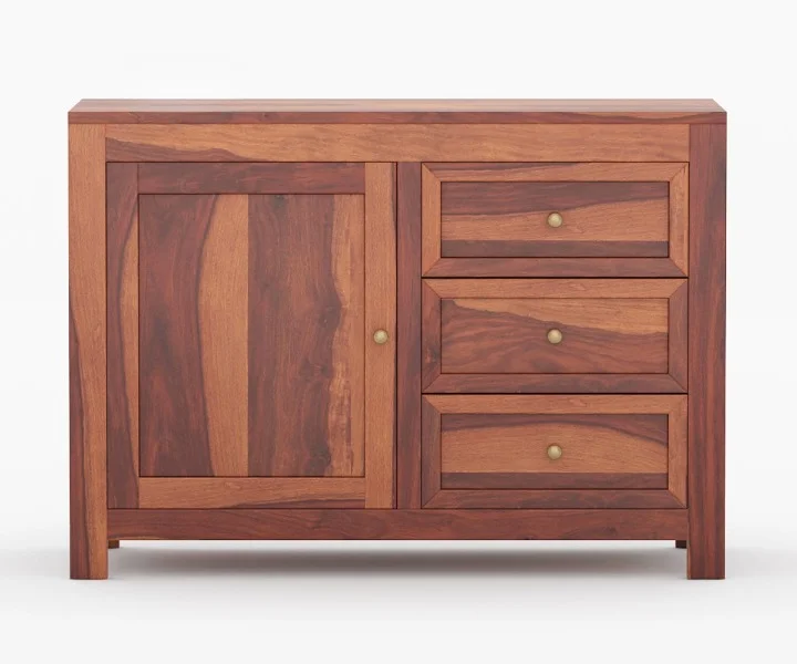 Timber Grove Solid Sheesham Wood Utility Cabinet in Walnut Finish - Image 3