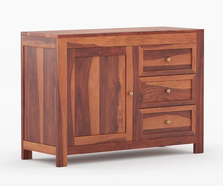 Timber Grove Solid Sheesham Wood Utility Cabinet in Walnut Finish - Image 4