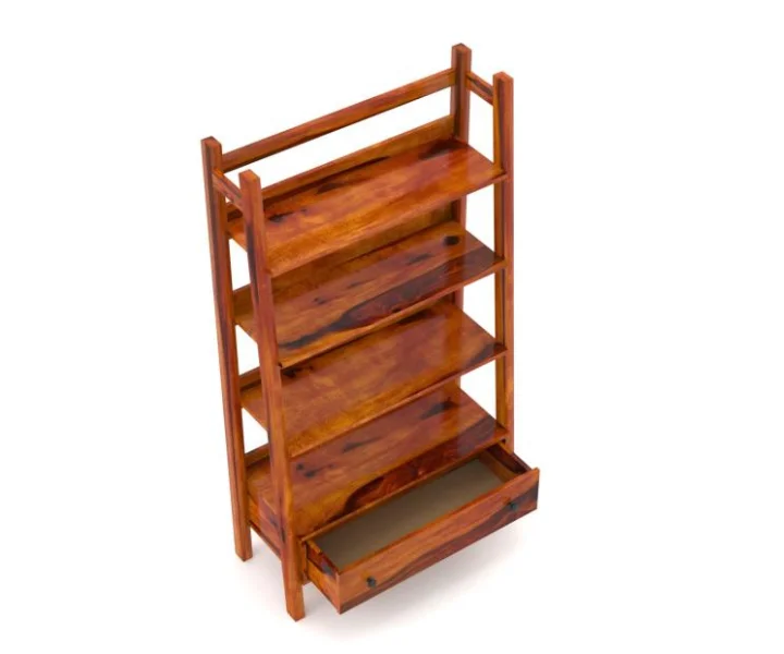 Timberline Premium Solid Sheesham Wood Open Display Bookshelf Unit - Image 2