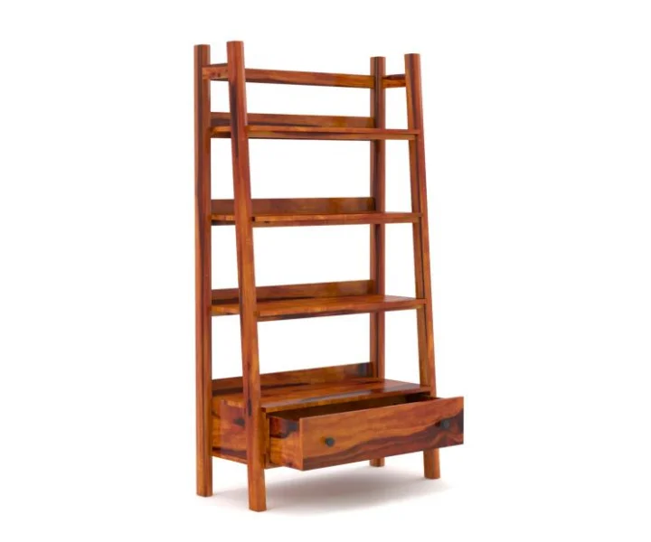 Timberline Premium Solid Sheesham Wood Open Display Bookshelf Unit - Image 3