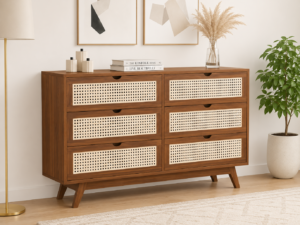 Timberline Solid Sheesham Wood Storage Cabinet in Provincial Teak Finish