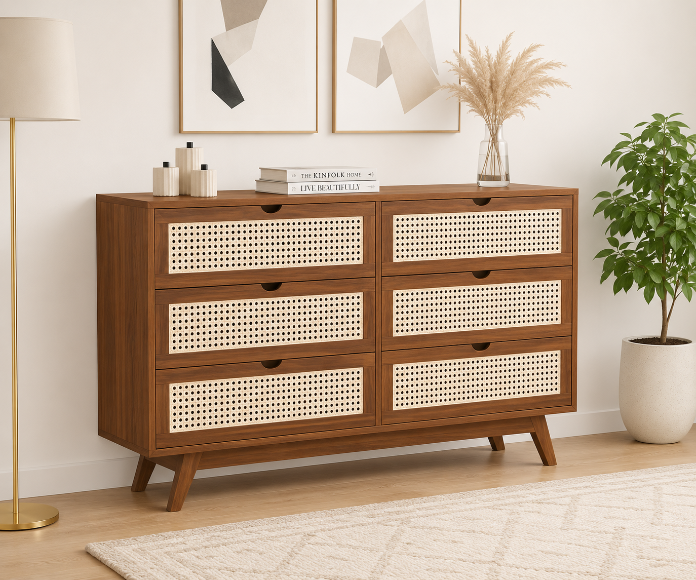 Timberline Solid Sheesham Wood Storage Cabinet in Provincial Teak Finish