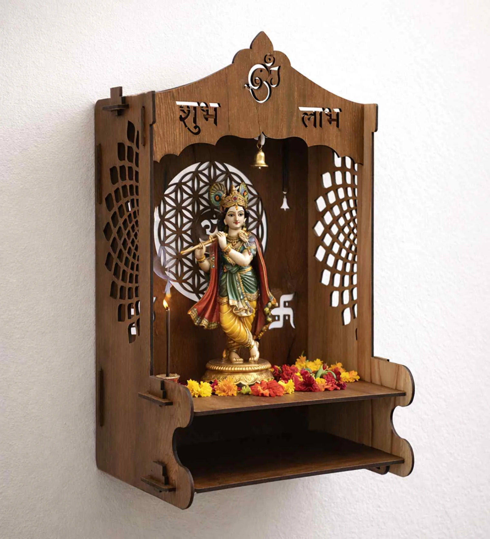 Timeless Devotion Luxury Sheesham Wood Temple Cabinet for Modern Homes - Image 4