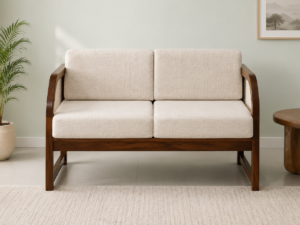 Timeless Luxury Solid Wood 2 Seater Sofa for Sophisticated Home Interiors