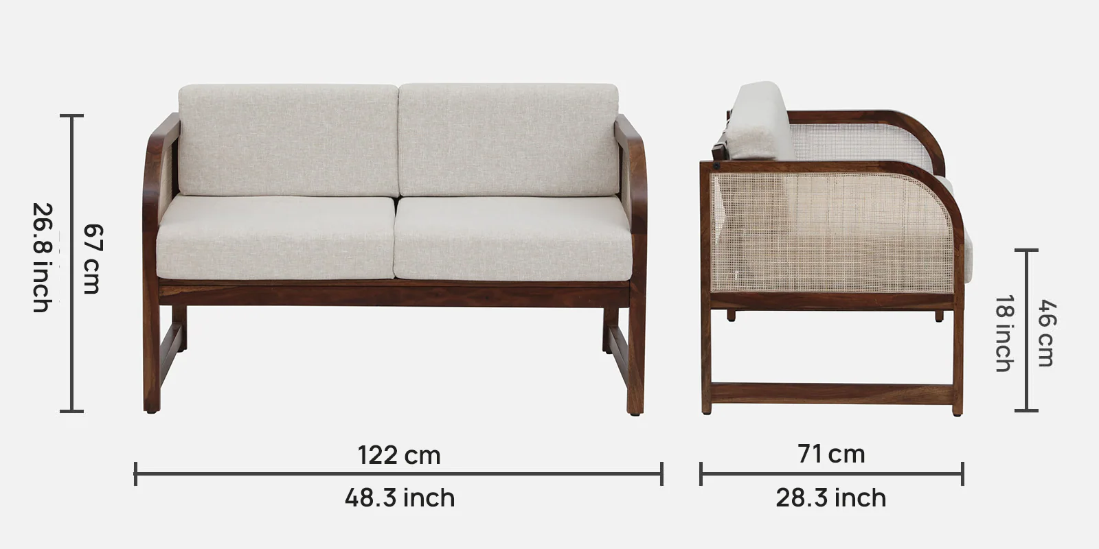 Timeless Luxury Solid Wood 2 Seater Sofa for Sophisticated Home Interiors - Image 5