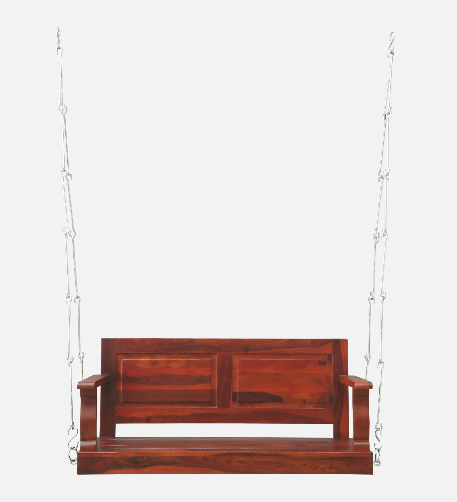 Tivora Handcrafted Wooden Swing with Plush Cushioned Seating - Image 3