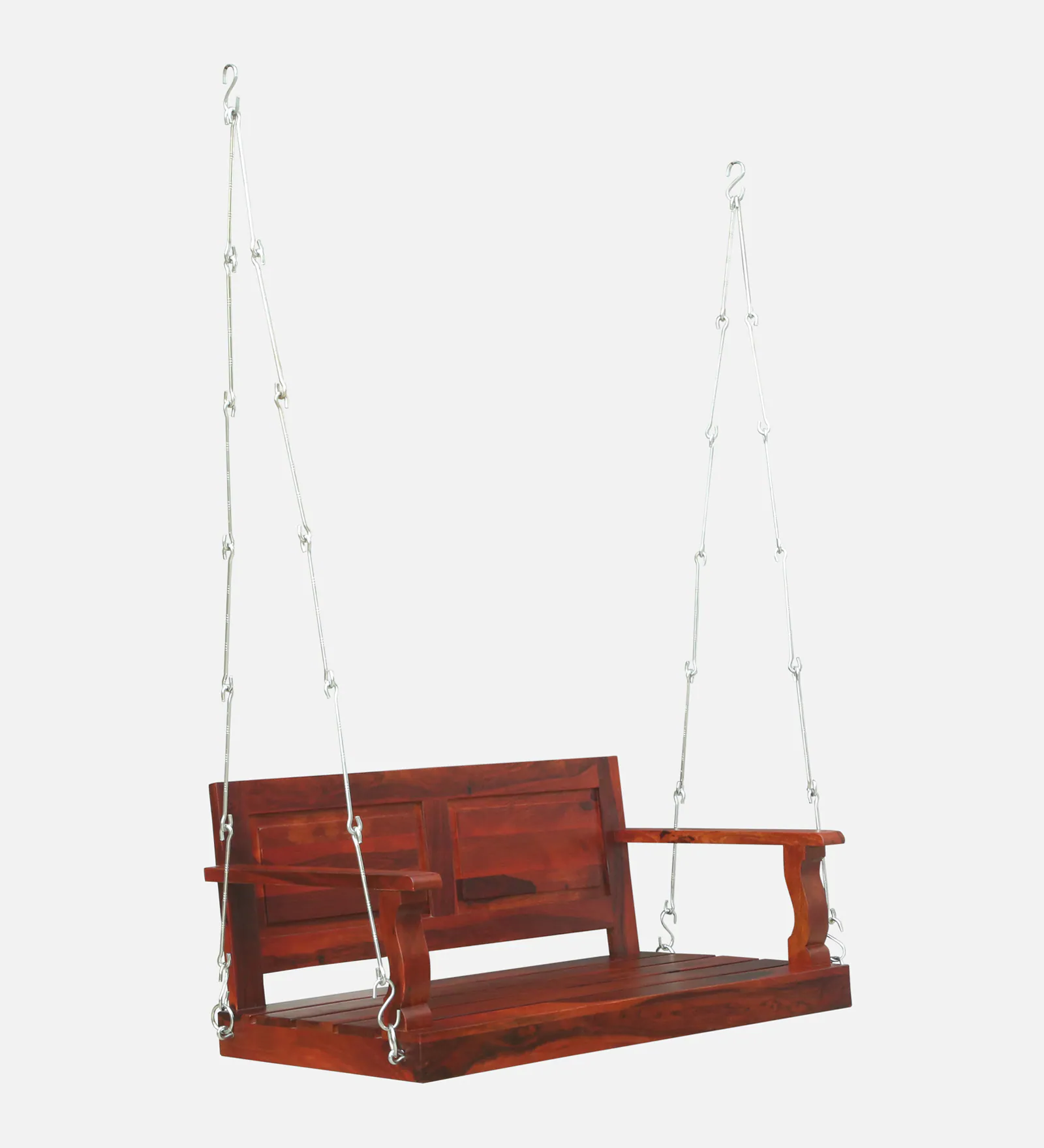 Tivora Handcrafted Wooden Swing with Plush Cushioned Seating - Image 7