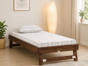Tuscany Premium Single Bed in Solid Sheesham Wood with Elegant Craftsmanship