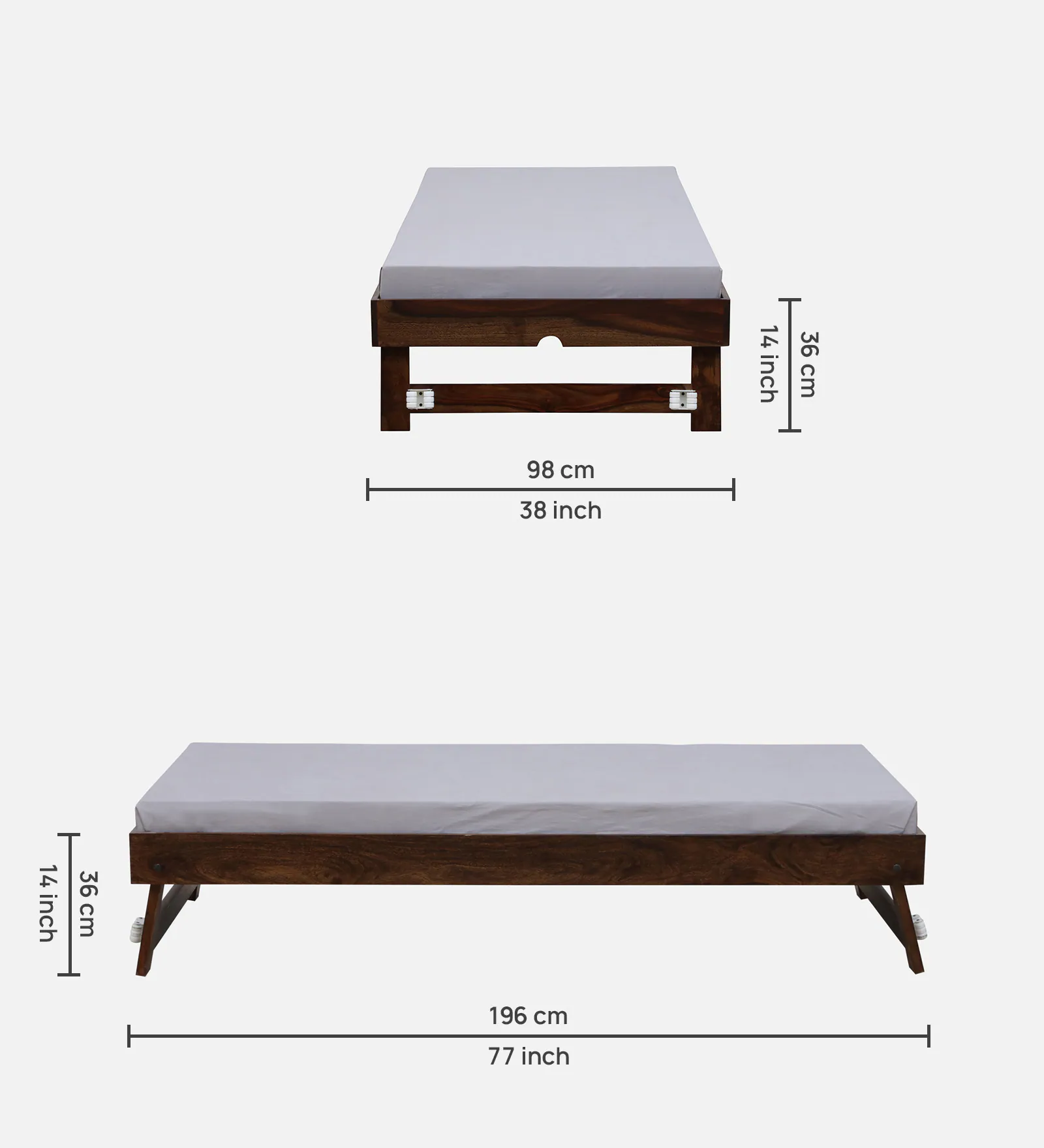Tuscany Premium Single Bed in Solid Sheesham Wood with Elegant Craftsmanship - Image 3