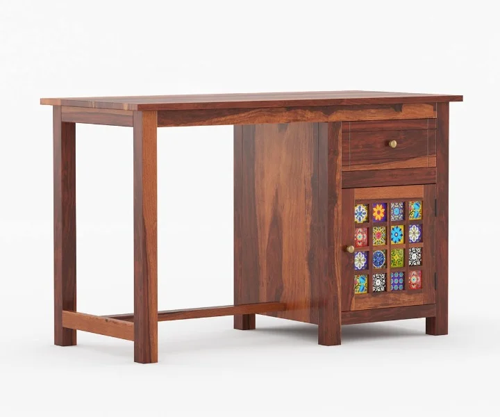 Urban Crest Solid Wood Study Table in Rich Honey Oak Finish - Image 3