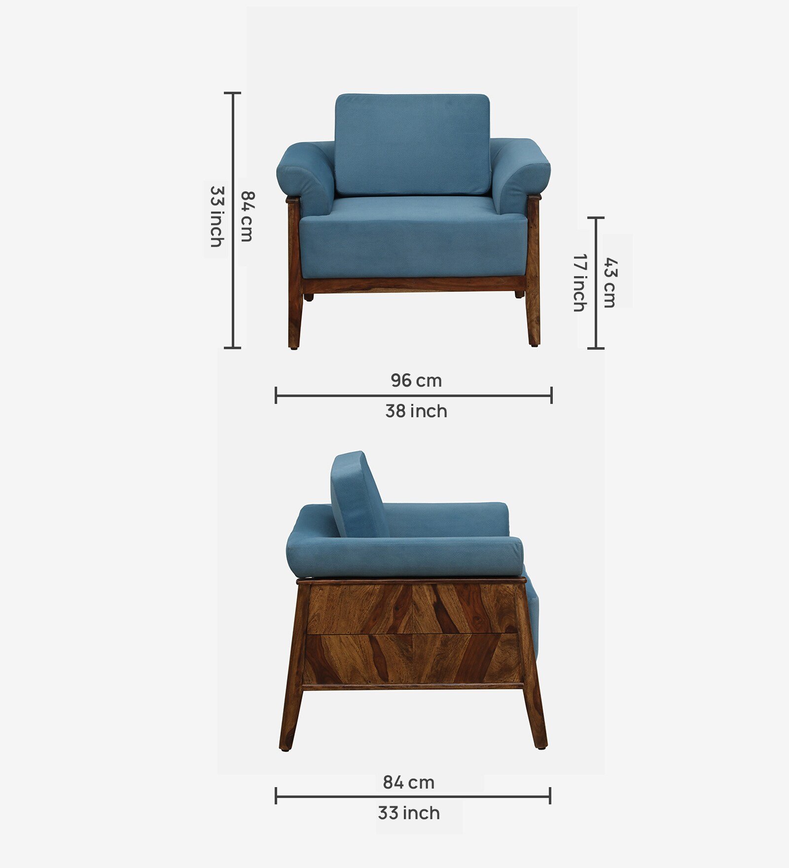 Urban Luxury Sheesham Wood Single Seater Sofa for Stylish Living Rooms - Image 6