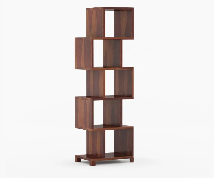 Urban Timber Solid Sheesham Wood Book Storage Shelf with Open Compartments - Image 3