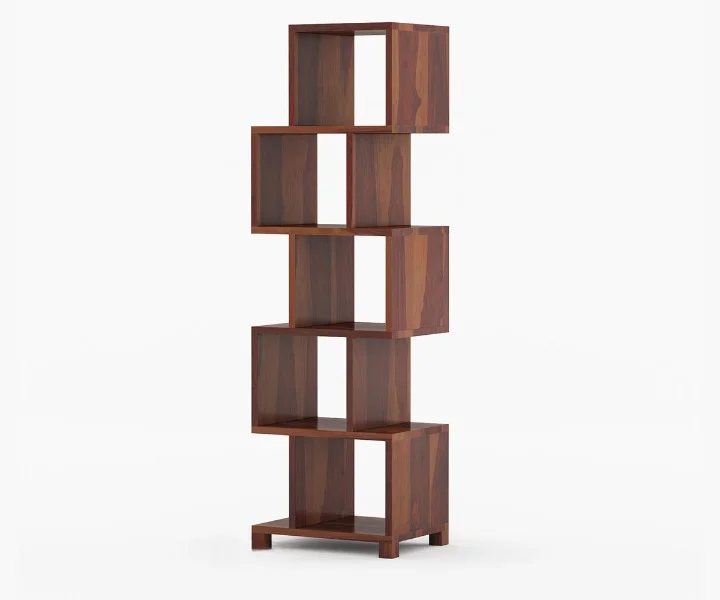 Urban Timber Solid Sheesham Wood Book Storage Shelf with Open Compartments - Image 4