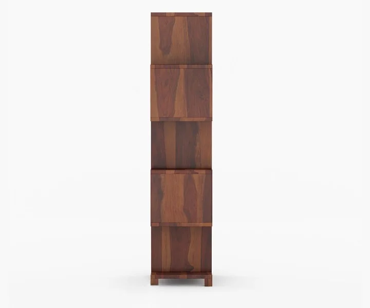 Urban Timber Solid Sheesham Wood Book Storage Shelf with Open Compartments - Image 5