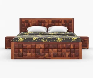 Valencia Premium Sheesham Wood Bed with Box Storage - Image 2