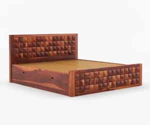 Valencia Premium Sheesham Wood Bed with Box Storage - Image 4