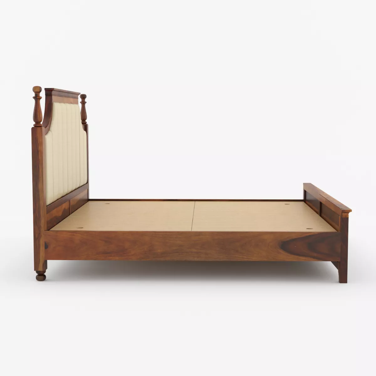Valencia Premium Solid Wood Bed in Natural Honey Oak Finish - Image 4