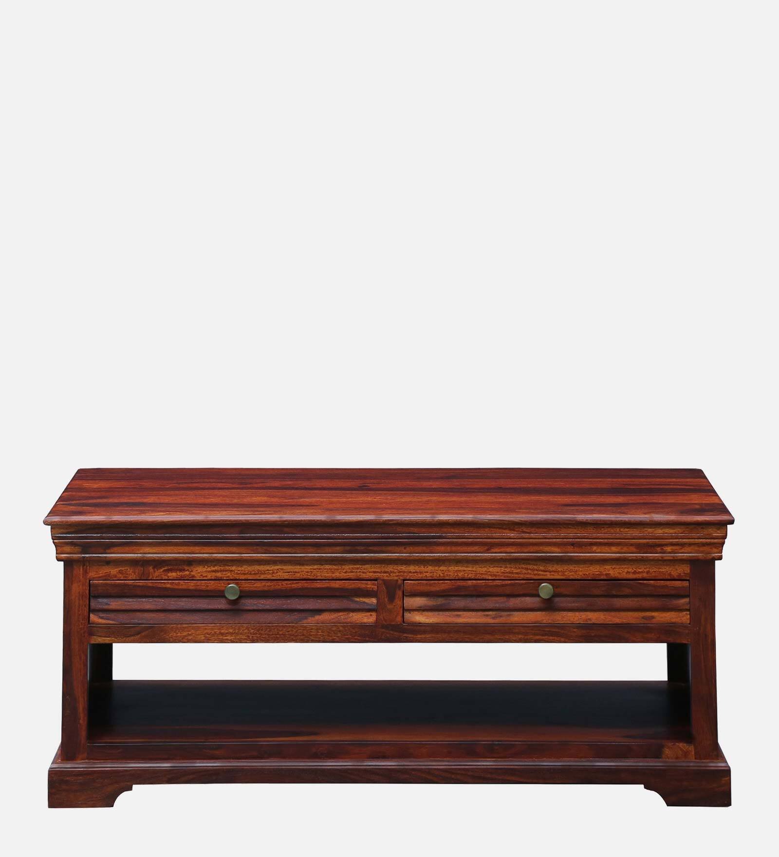 Valenwood Luxury Sheesham Wood Coffee Table with Shelf Storage - Image 2