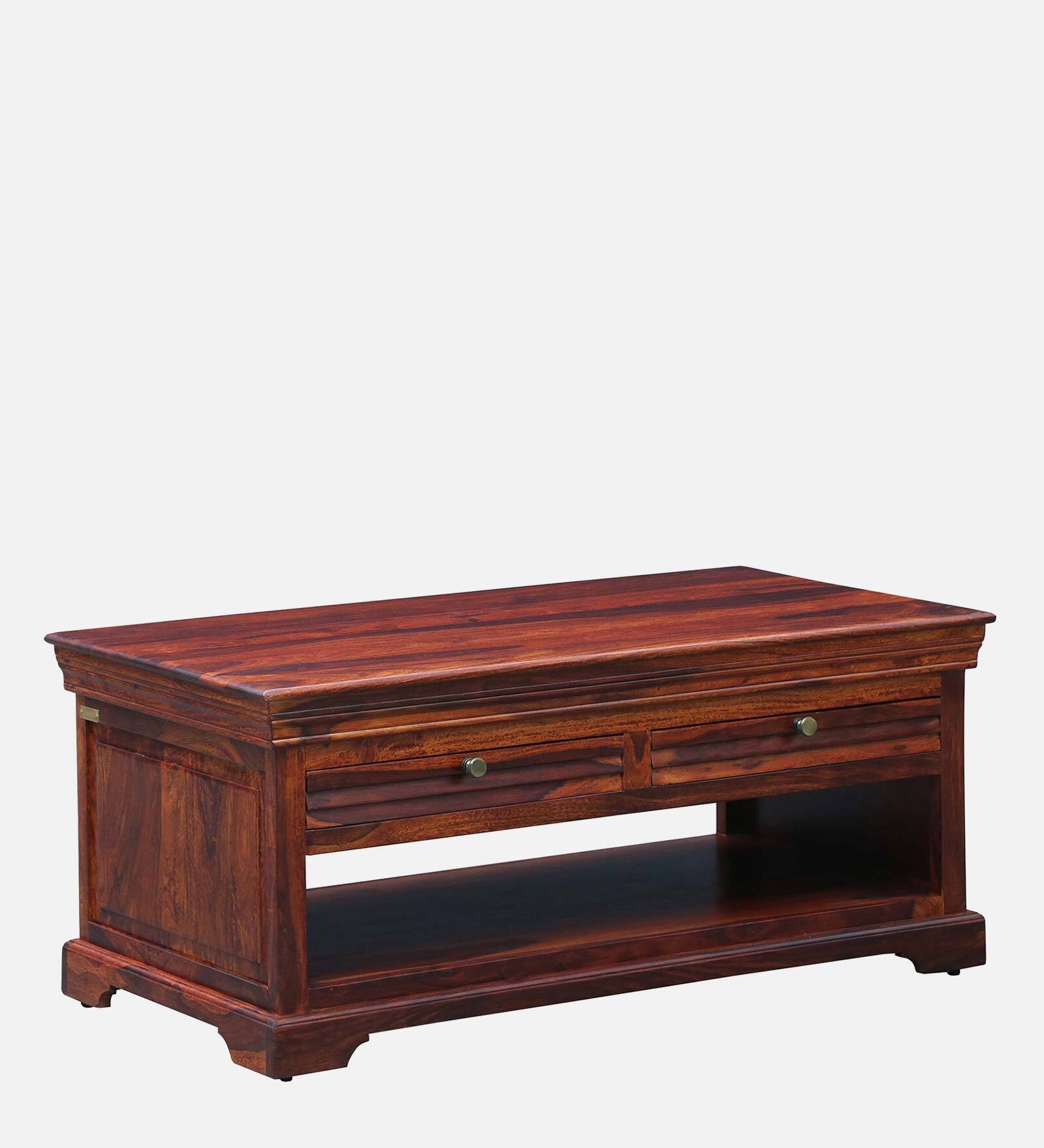 Valenwood Luxury Sheesham Wood Coffee Table with Shelf Storage - Image 4