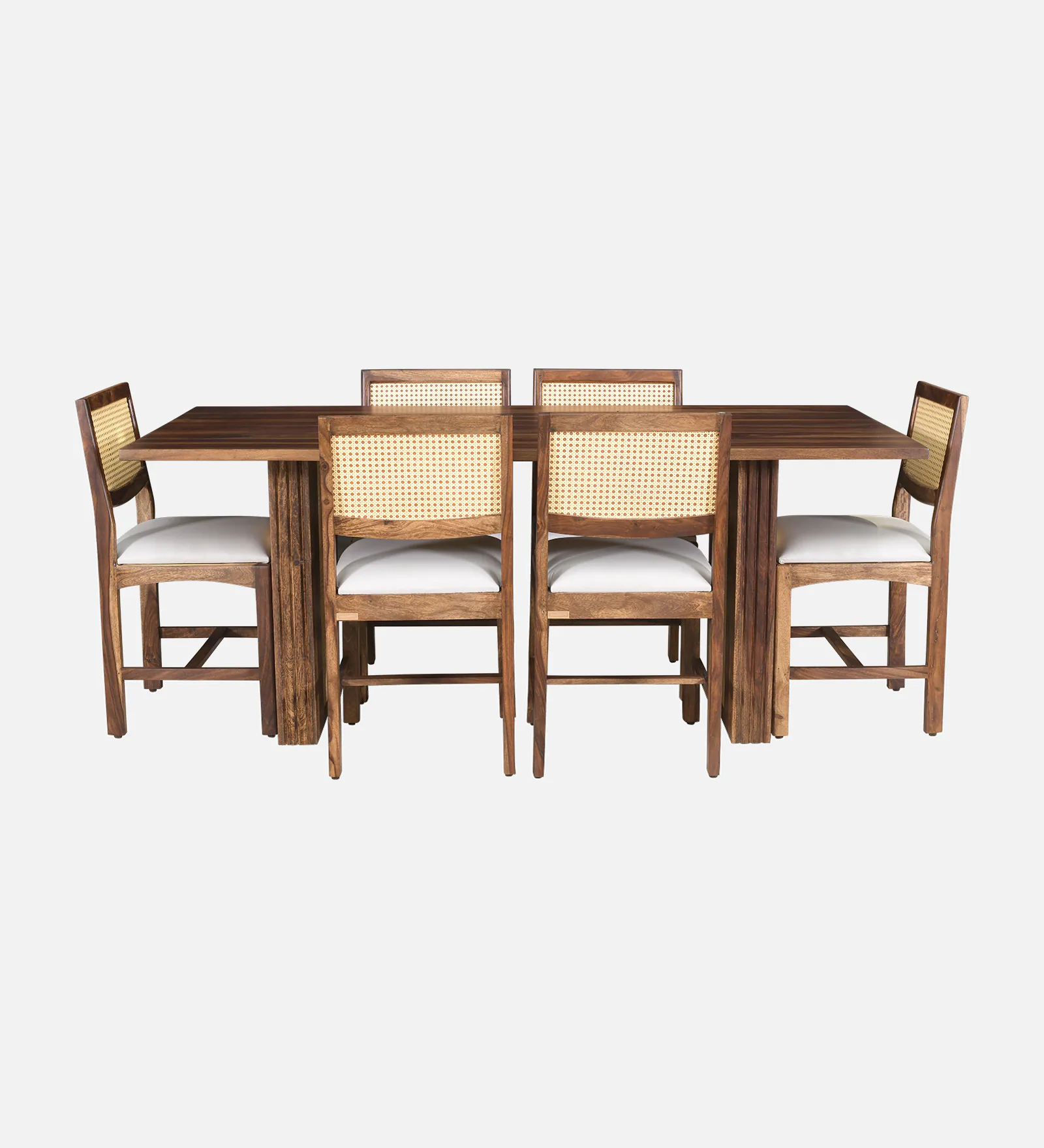 Vanora Solid Sheesham Wood 6 Seater Dining Table Set in Teak Finish - Image 9