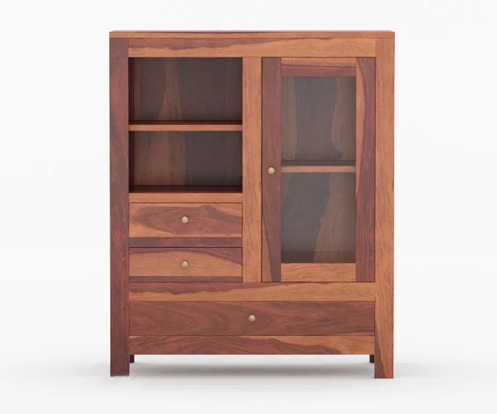 Vanora Solid Sheesham Wood Cabinet in Walnut Finish - Image 2