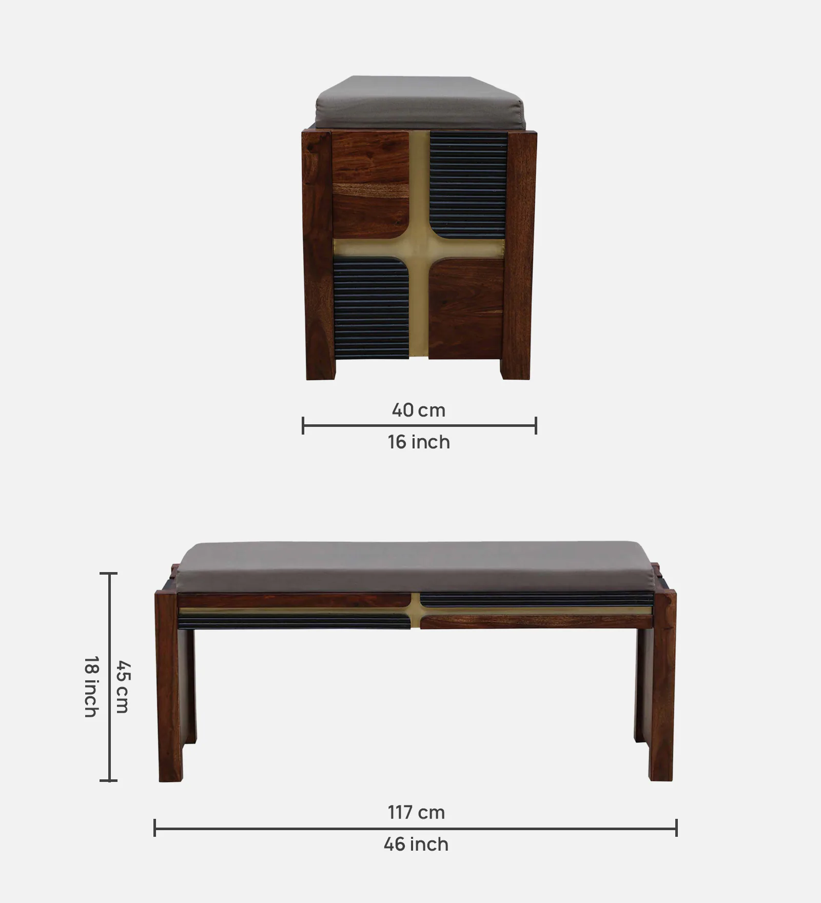 Varello Solid Sheesham Wood 6 Seater Dining Set with Fabric Chairs - Image 5