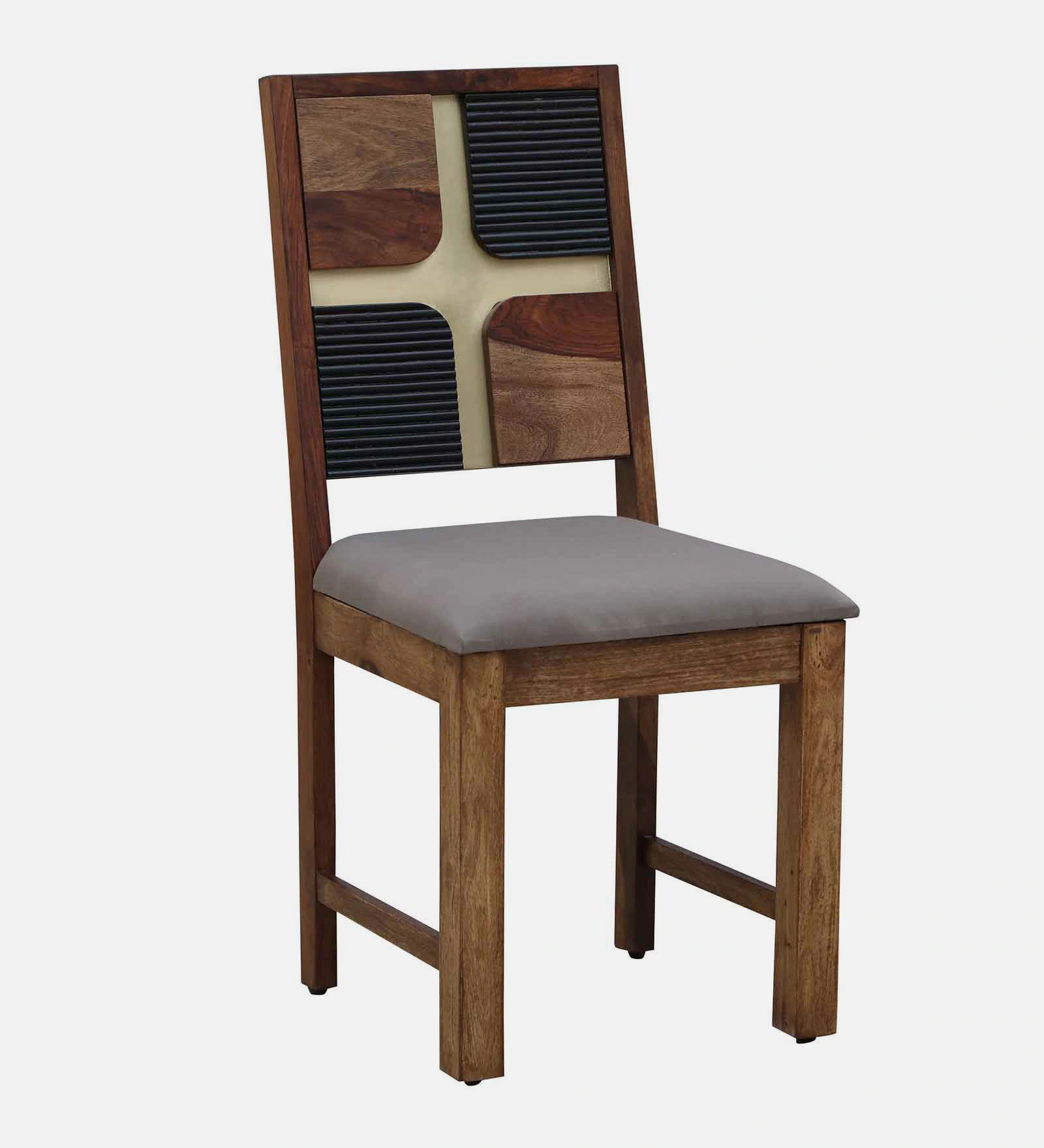 Varello Solid Sheesham Wood 6 Seater Dining Set with Fabric Chairs - Image 7