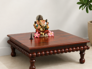 Vedika Premium Sheesham Wood Pooja Chowki