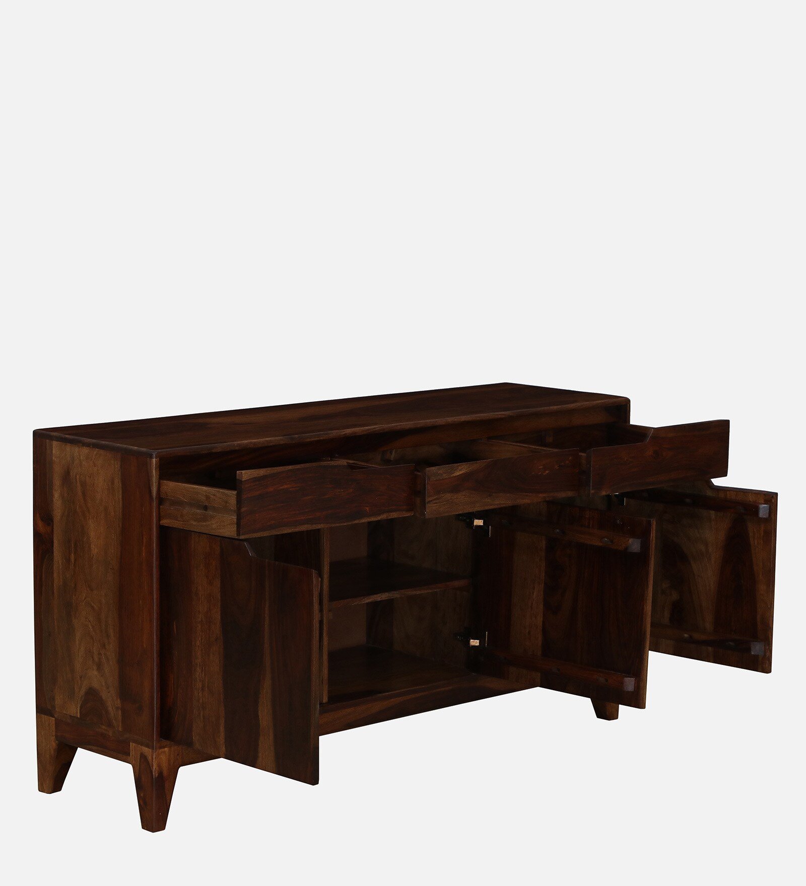 Velmora Solid Wood Modern Storage Cabinet in Provincial Teak Finish - Image 2