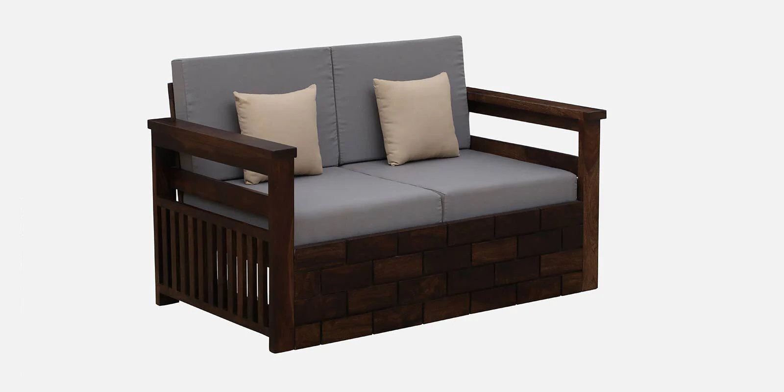 Veloria Classic Wooden 2 Seater Sofa with Premium Upholstery Finish - Image 5