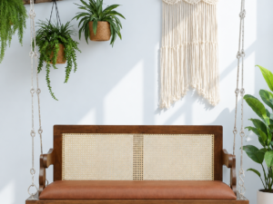Veloura Designer Solid Wood Wooden Swing in Provincial Teak Finish