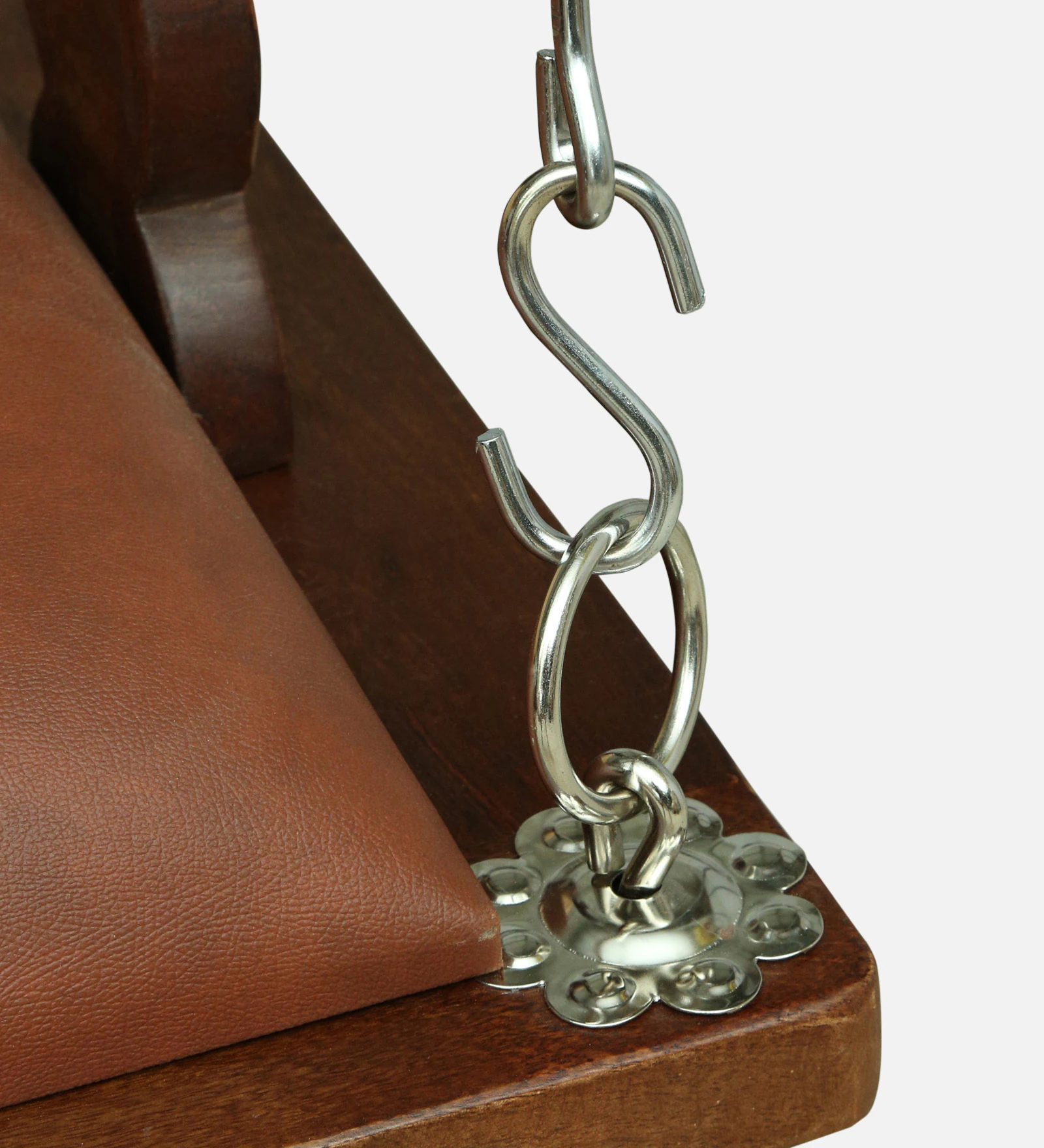 Veloura Designer Solid Wood Wooden Swing in Provincial Teak Finish - Image 4