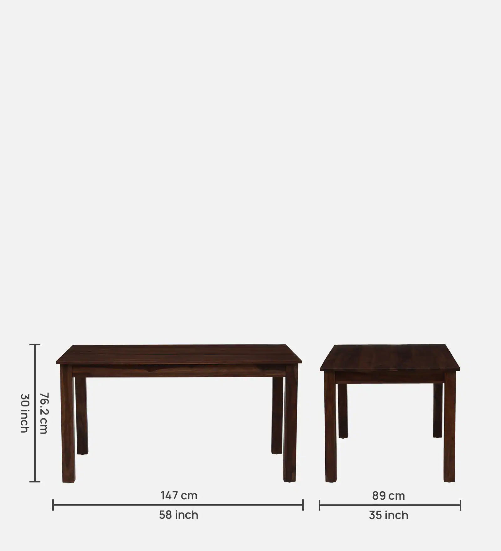 Vensora Solid Sheesham Wood 6 Seater Dining Set with Upholstered Chairs - Image 5