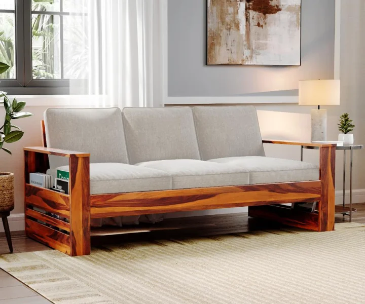 Verdora Premium Solid Sheesham Wood Living Room Sofa Set - Image 4