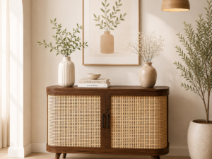 Verlona Modern Wooden Cabinet with Premium Sheesham Wood Detailing