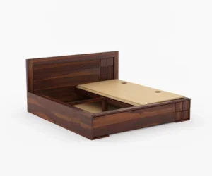 Verona Classic Sheesham Wood Bed with Spacious Box Storage - Image 4