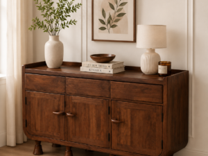 Verona Solid Sheesham Wood Designer Cabinet in Classic Finish