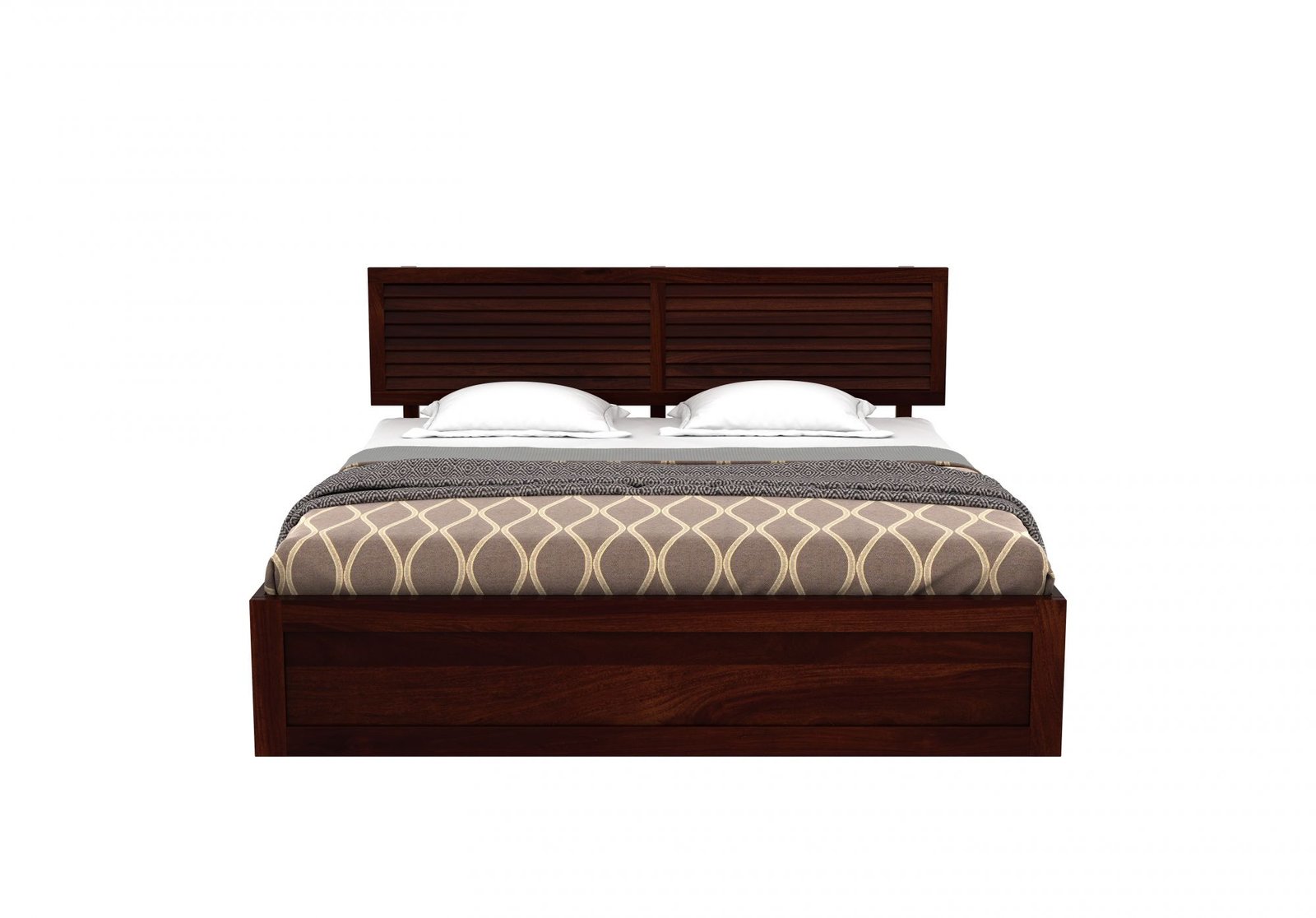 Verona Solid Sheesham Wood Storage Bed in Elegant Walnut Finish - Image 3