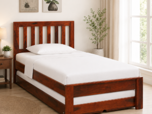 Vienna Luxury Solid Wood Single Bed in Natural Finish