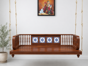 Vihana Luxury Solid Sheesham Wood Wooden Swing for Living Room